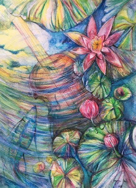 Prickly Water Lily 2 Painting Art Prints And Posters By Myungja Anna