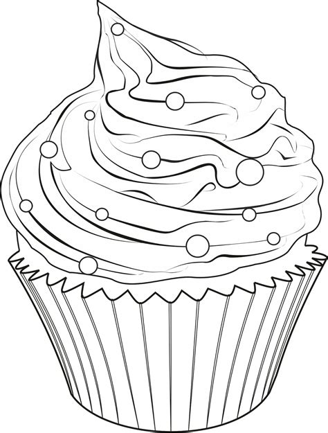 Cupcake Drawing Cake Drawing Food Coloring Pages