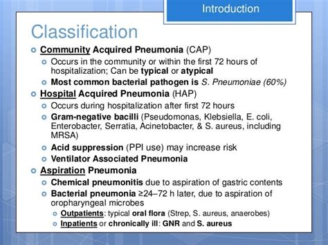 Diagnosis And Mangement Of Community Acquired Pneumonia Hospital Acqui