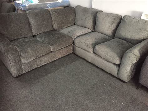 Ex Catalogue Large Corner Sofa Charcoal Grey Comfy In Eccleston