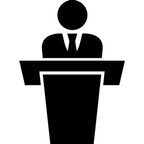 Businessman Behind Podium Giving A Speech Vector Svg Icon Svg Repo