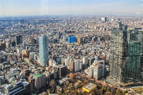Panoramic View Of Tokyo City At Sunset Modern Architecture Of Japan