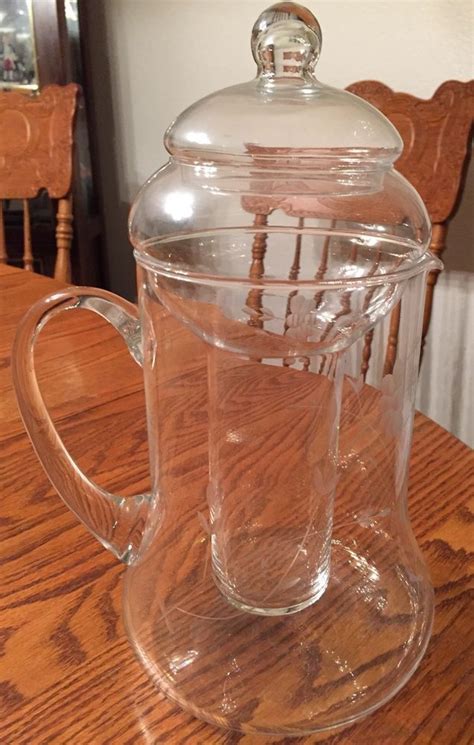 Vintage Princess House Crystal Heritage Pitcher With Ice Tube
