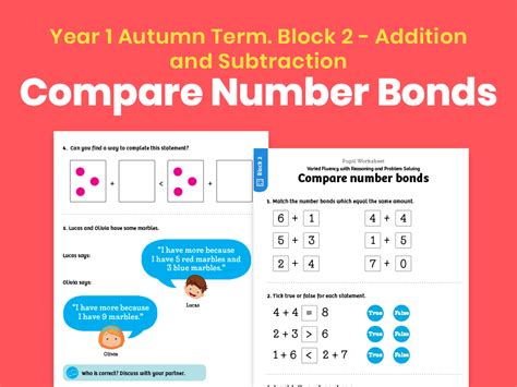 Y1 Autumn Term Block 2 Compare Number Bonds Maths Worksheets