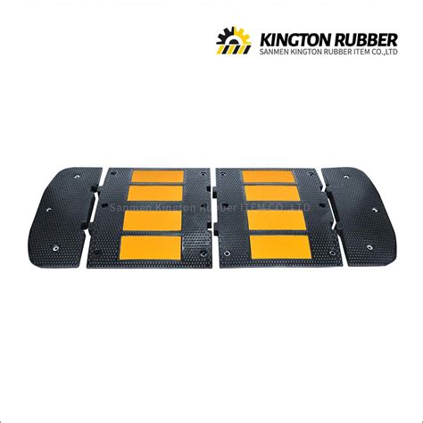 Black Yellow Safety Industrial Driveway Rubber Speed Hump Road Bump