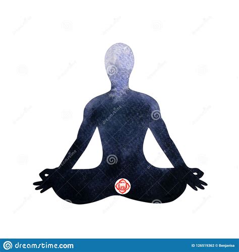 Red Root Chakra Human Lotus Pose Yoga Abstract Inside Your Mind Stock Illustration