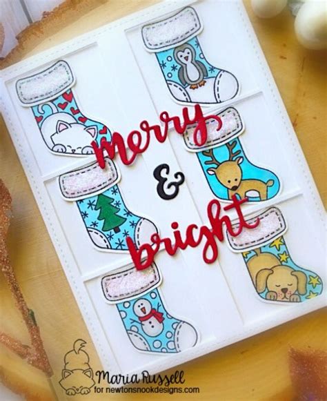 Christmas Stocking Card By By Maria Russell Holiday Stockings Stamp
