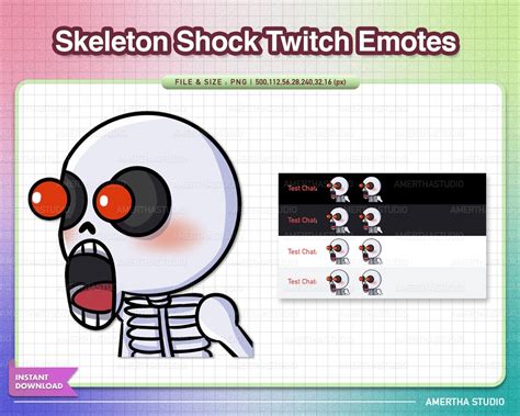 Shock Skeleton Skull Twitch Emotes Twitch Emote Etsy