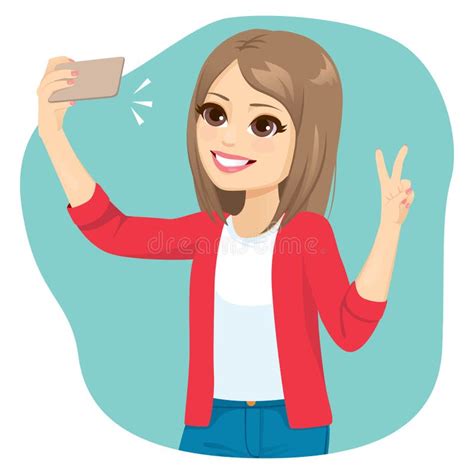 Teen Girl Taking Selfie Stock Vector Illustration Of Happy 148325023