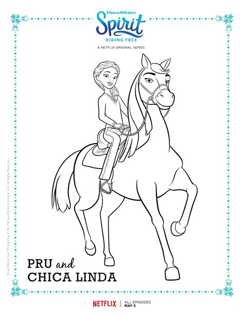 Spirit Riding Free Pru And Chica Linda Coloring Page Mama Likes This