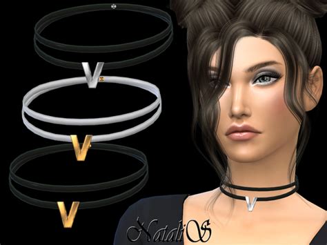 V Shape Pendant Choker By Natalis At Tsr Sims 4 Updates