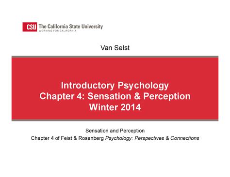 Introductory Psychology Chapter 4 Sensation And Perception Lecture