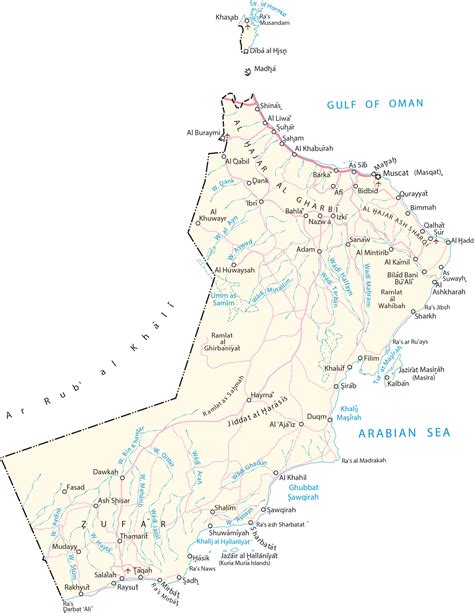 Oman Map Cities And Roads Gis Geography
