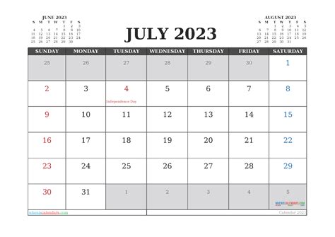 June And July 2023 Calendar Calendar Quickly August 2023 Through June