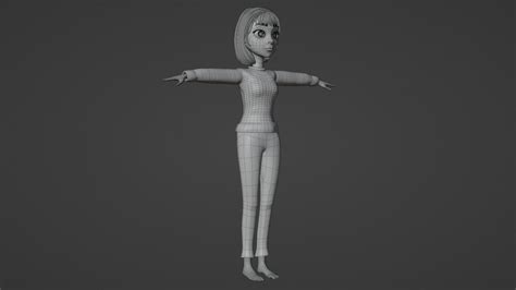 3d Model Cartoon Girl Vr Ar Low Poly Rigged Cgtrader