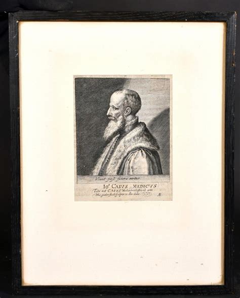 Sold Price An Old Master Print Depicting Joannes Caius Engraving
