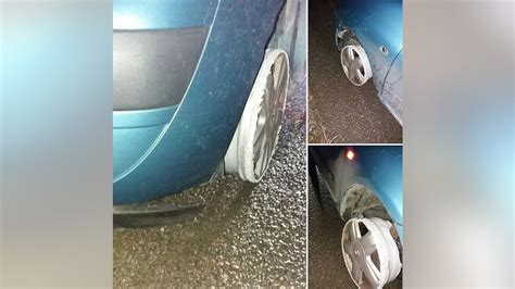 Drunken Driver Five Times Over The Limit Caught In Car Missing Two Tires