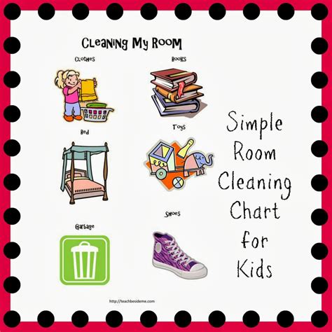 Picture Room Cleaning Chart For Young Kids Teach Beside Me