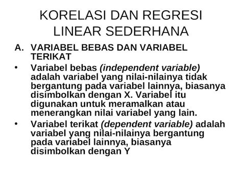 PPT KORELASI DAN REGRESI LINEAR SEDERHANA Ppt DOKUMEN TIPS