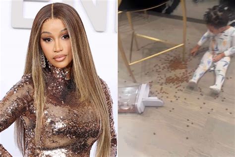 Cardi B Tells Son Wave 2 To Clean Up His Mess After Spilling On Floor