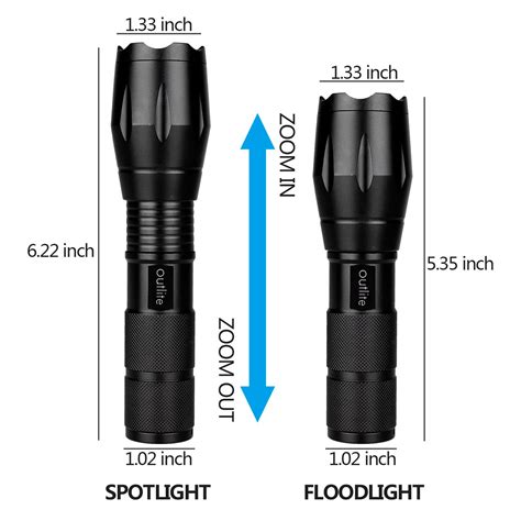 Outlite A100 High Powered Handheld Flashlight Rechargeable Battery And