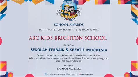 Abc Kids School Was Awarded As One Of The 100 Best And Creative Schools