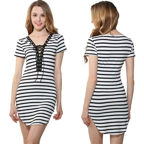 Womans Fashion Dress Sexy Deep V Neck Womens Casuals Clothing Dresses