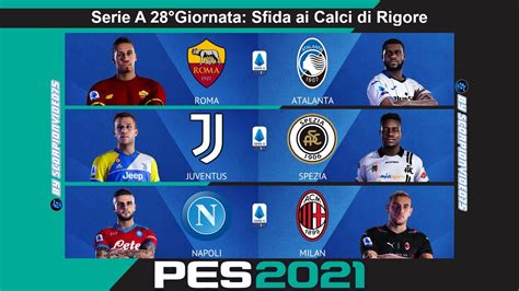 Pes 2021 • Serie A 28°giornata Sfida Ai Calci Di Rigore Youtube