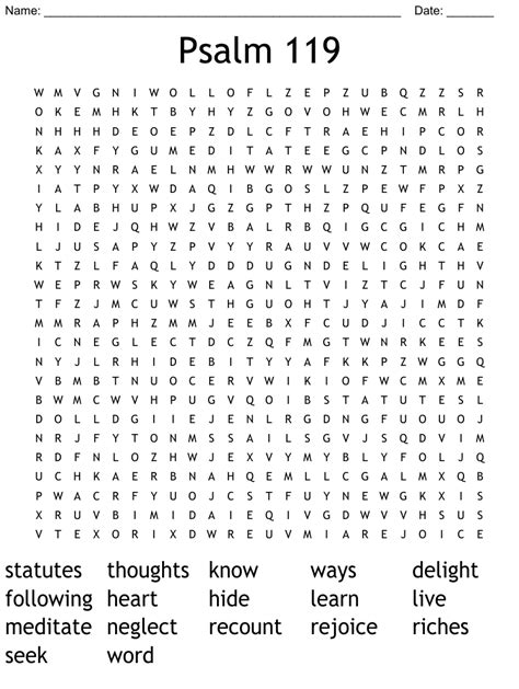 Psalm 119 Word Search WordMint
