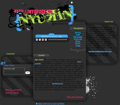 Custom Myspace Interface By Nyukin On Deviantart