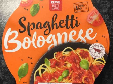 Rewe Beste Wahl, Spaghetti Bolognese Calories - Convenience foods - Fddb