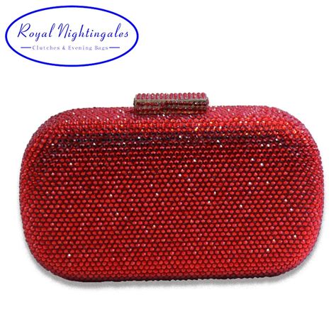 Buy Red Crystal Evening Bags With Rhinestones Purses