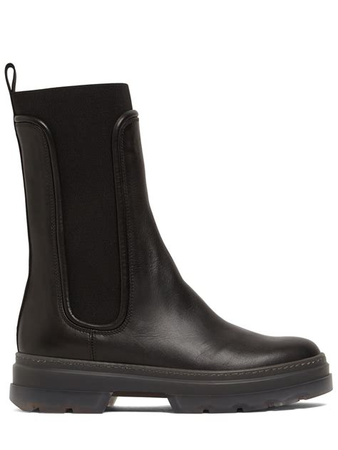 Max Mara 50mm Andrea Leather Ankle Boots In Black Modesens