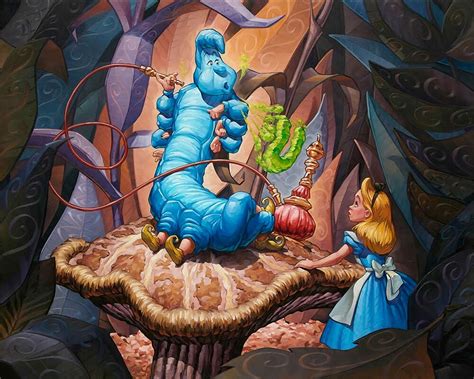 Alice In Wonderland And Absolem The Caterpillar Canvas Or Print Wall