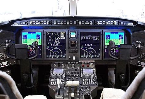 Inside The Pilot Cabin Of The Bombardier Challenger 350 Private Pilot