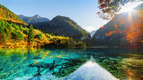 Fonds Decran 1920x1080 Chine Vallée De Jiuzhaigou Parc Lac Montagnes