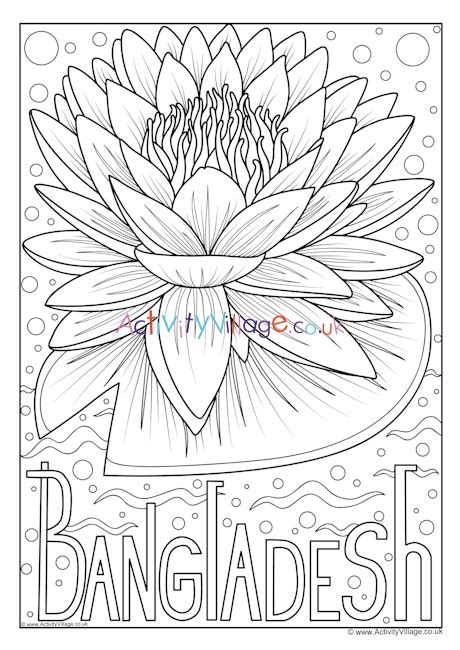 Bangladesh National Flower Colouring Page