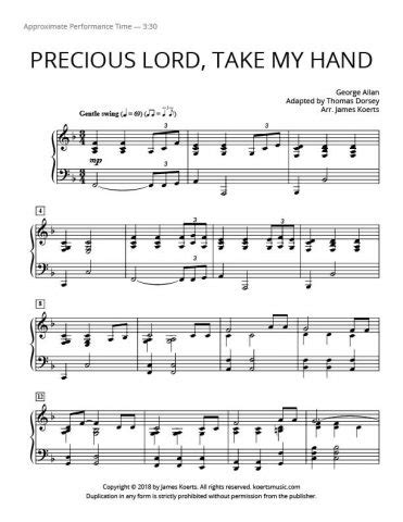 Precious Lord Take My Hand Koerts Music