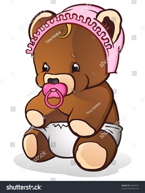 Baby Teddy Bear Cartoon Character Stock Vector Illustration 62990935