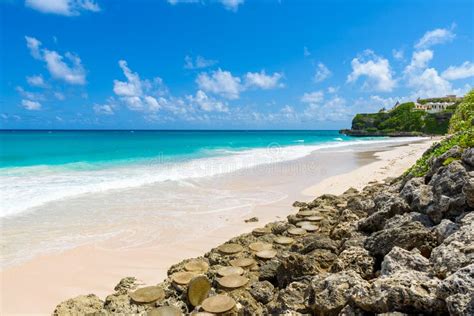 Crane Beach Tropical Beach On The Caribbean Island Of Barbados It Is