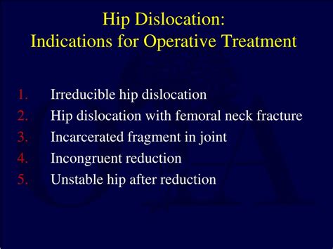 Ppt Hip Dislocations And Femoral Head Fractures Powerpoint