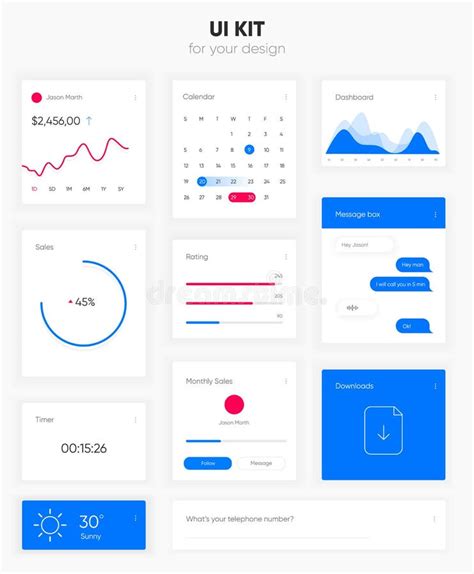 Flat User Interface Vector Set For Website Development And Mobile