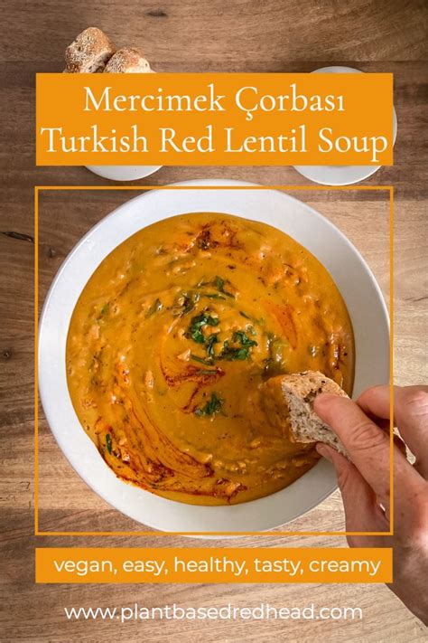 Turkish Red Lentil Soup With Mint Mercimek Orbas