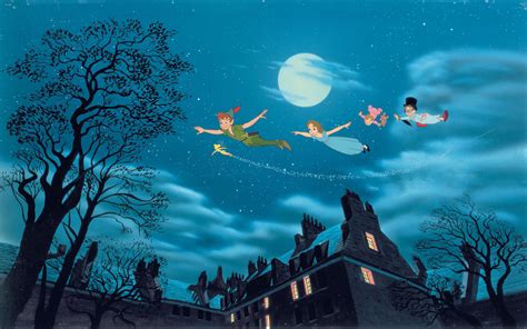 Peter Wendy Michael John Tink Flying In Peter Pan And Wendy Book