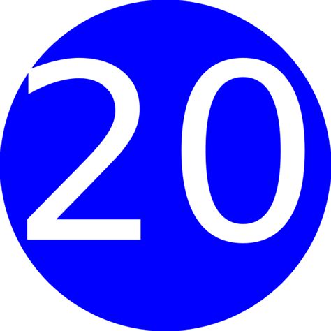Number 20 Blue Background Clip Art At Vector Clip Art