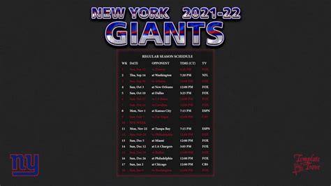 Printable Giants Schedule Customize And Print