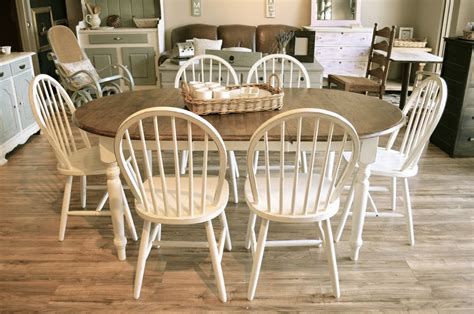 Oval farmhouse table and chairs. Oval Farmhouse Dining set (6 chairs) | Farmhouse dining ...