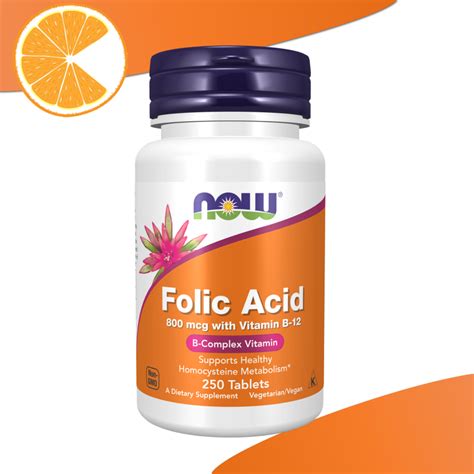 Now Folic Acid 800mcg With Vitamin B12 250 Tablets Shopee Philippines
