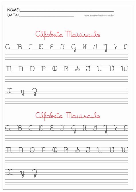 Alfabeto En Cursiva Mayuscula Y Minuscula Para Imprimir ~ Cartilla De