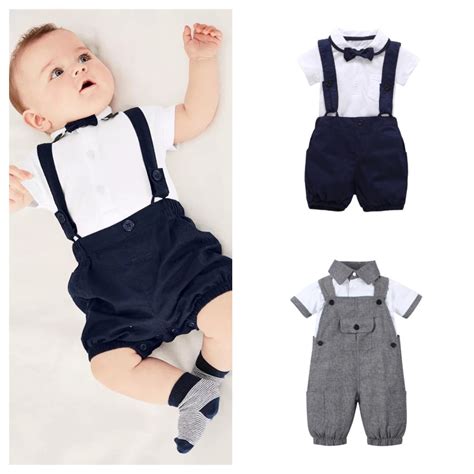 Infant Baby Boy Clothes Gentleman Cotton Short Sleeve T Shirt And